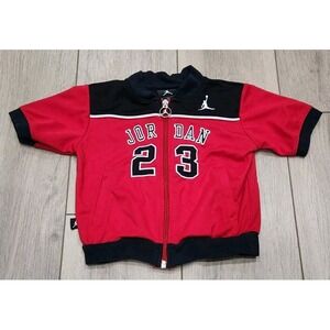 Michael Air Jordan #23 Red‎ Black Toddler Zip Up Warm up Jacket Size 18 months